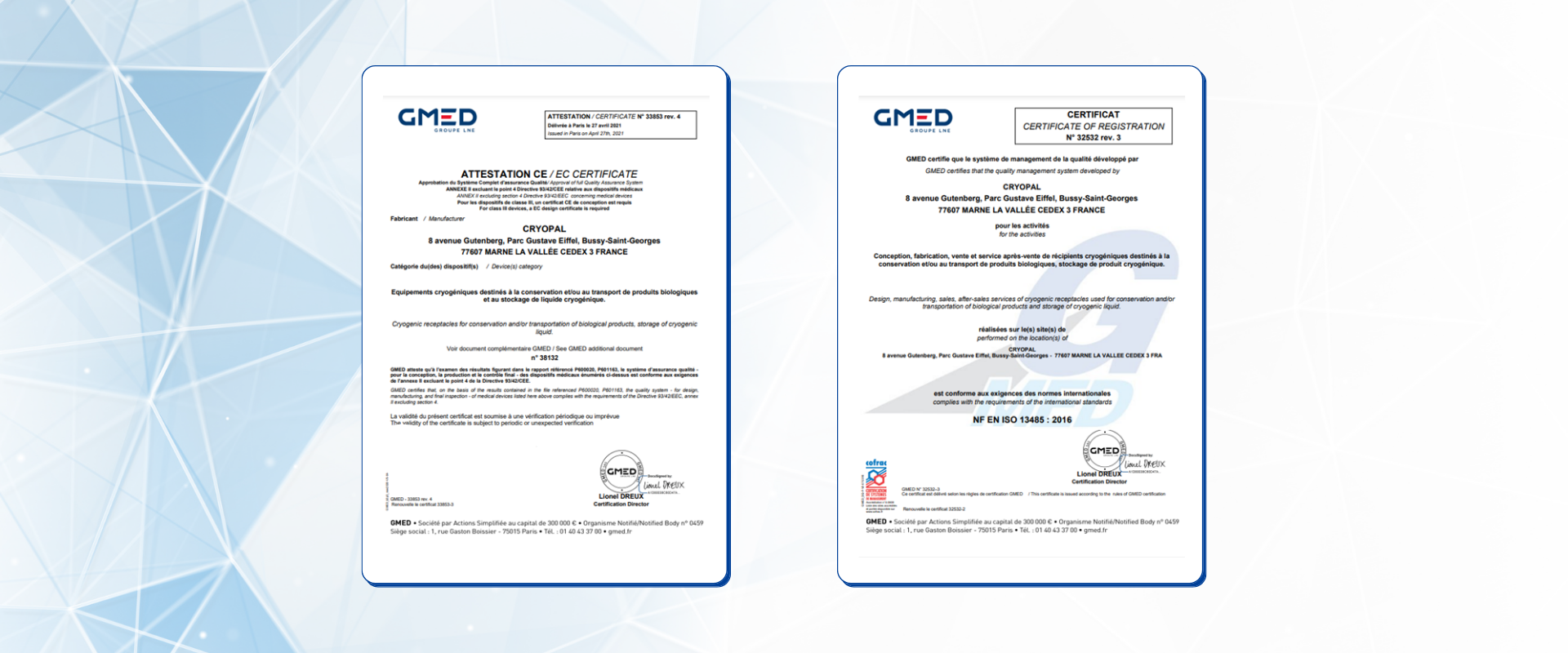 CE及ISO 13485證書